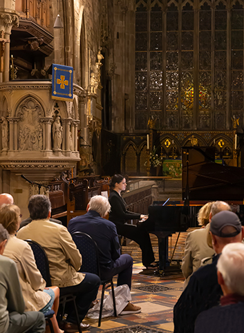 Zlata Chochieva playing in St Marys Shrewsbury